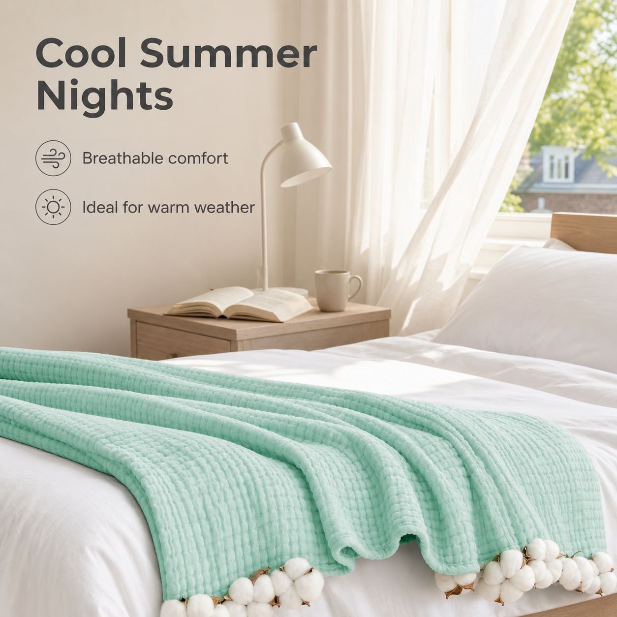 Soft and Lightweight Cotton Gauze Summer Blanket – Adult Towel Blanket and Bath Towel