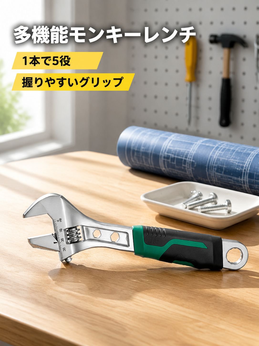 開口部の広い多機能レンチ