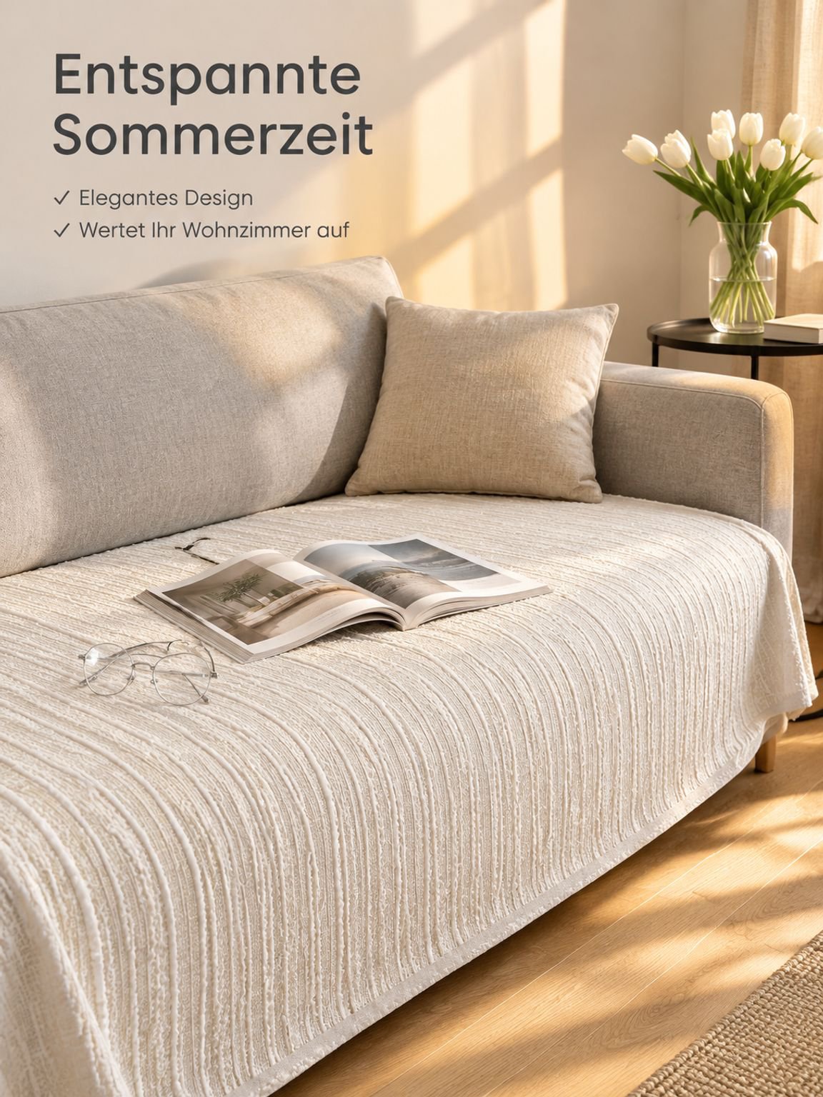Rutschhemmende Unterseite der Sofamatte aus Eisseide
