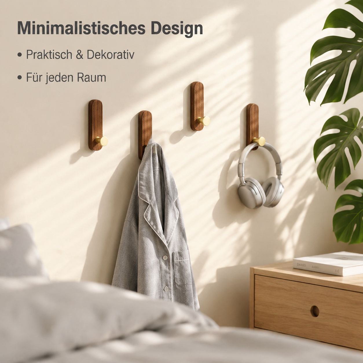 Skandinavischer Einfacher Holzhaken Wanddeko Haushaltsgarderobe