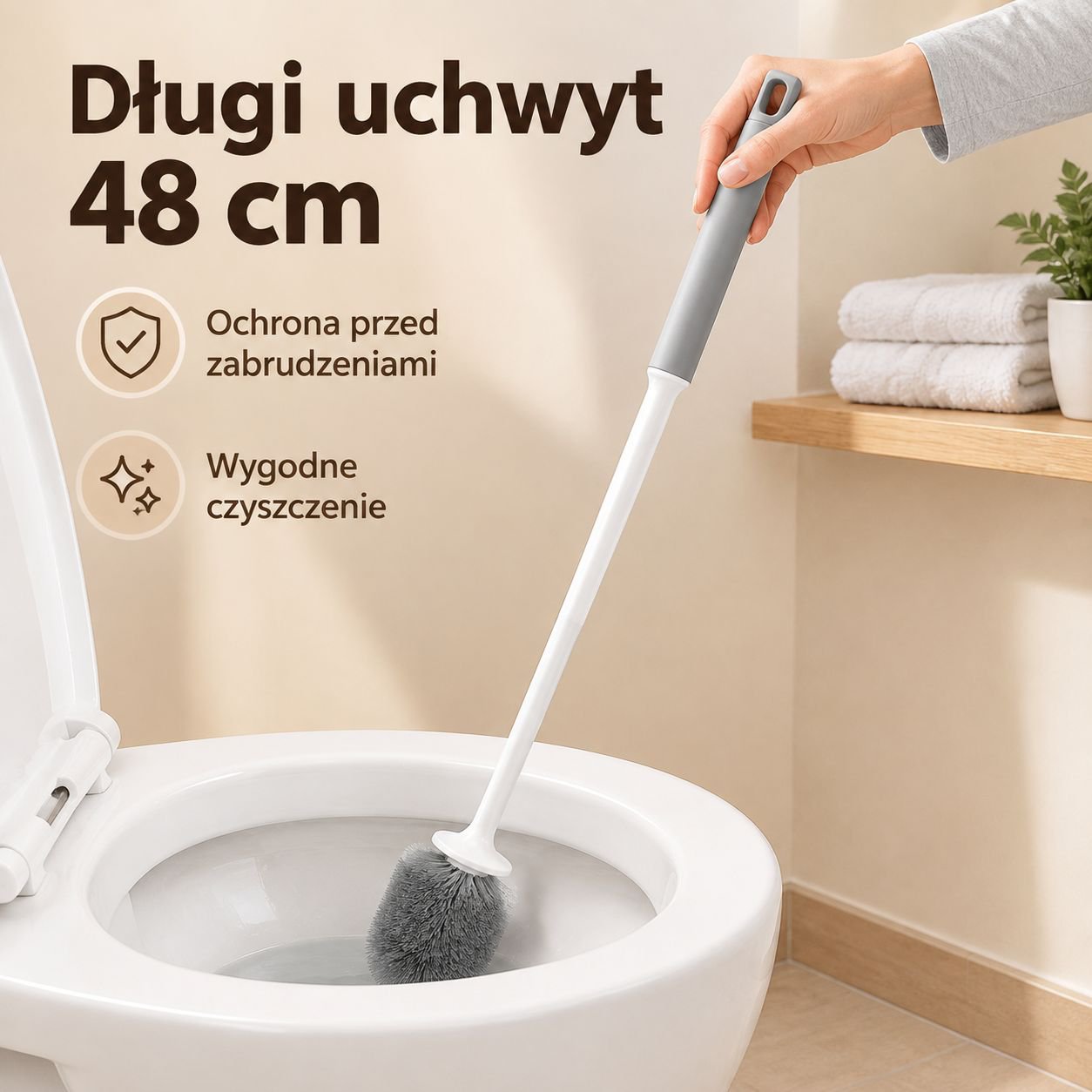 Ścienna szczotka toaletowa z pojemnikiem do gruntownego czyszczenia