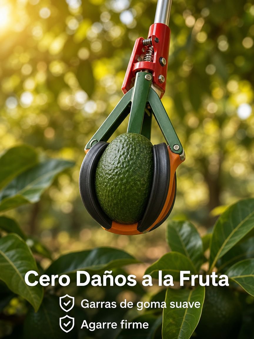 Recolector de frutas de goma blanda de tres garras