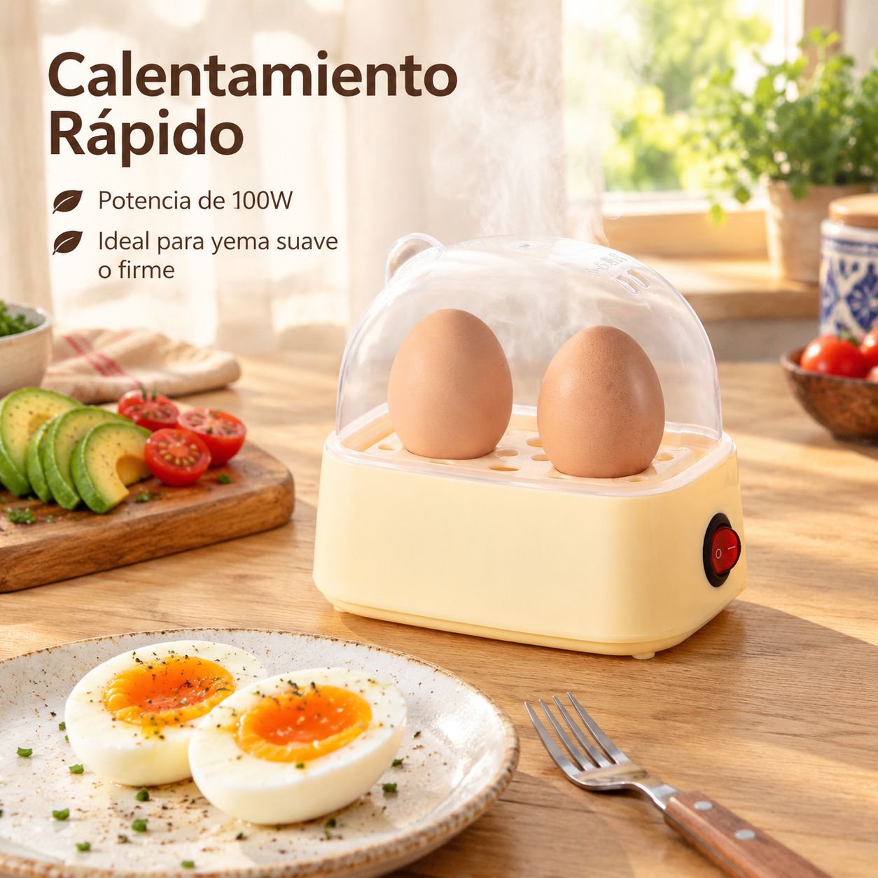 Cocedor de huevos automático sin agua