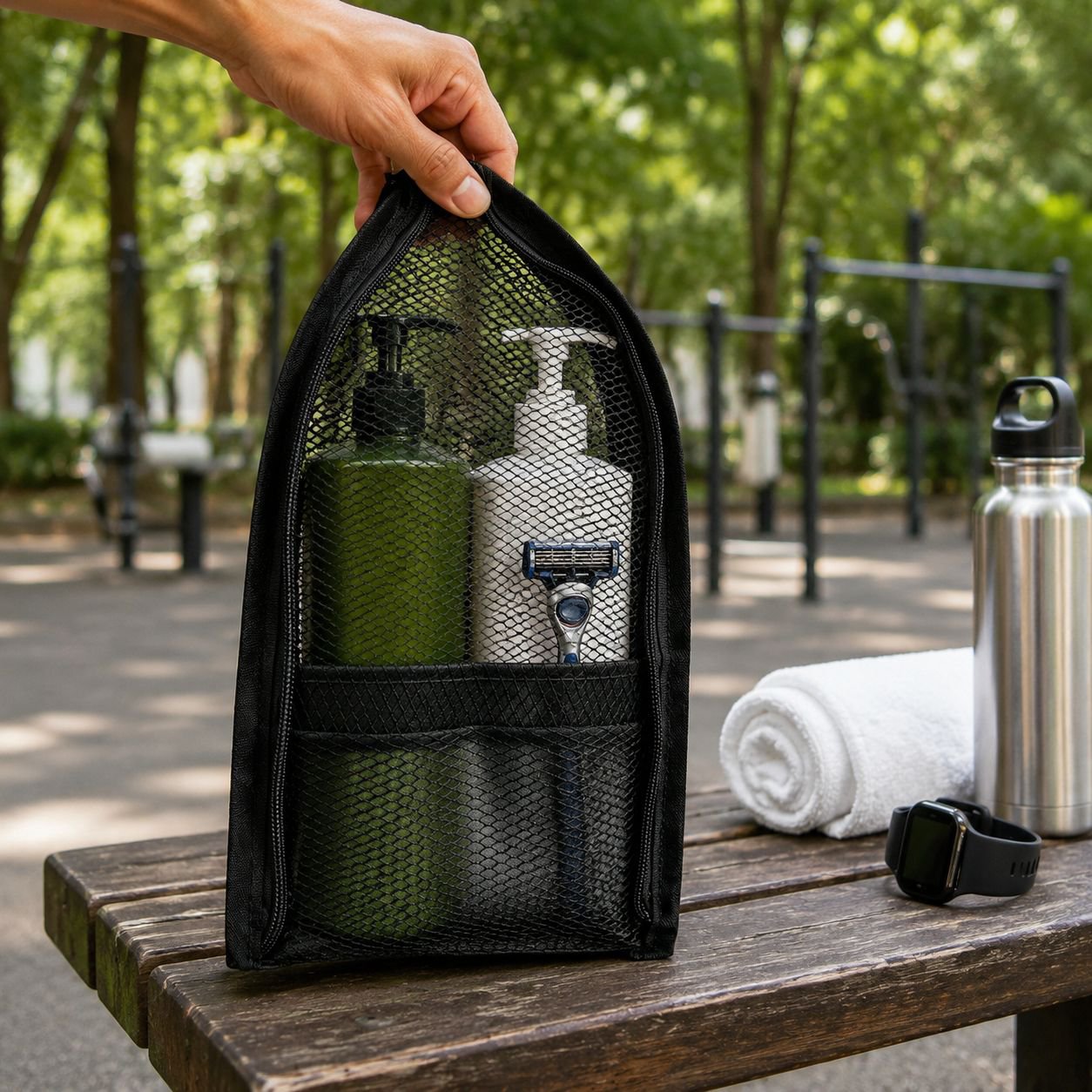 Hanging hook feature on organizer bag