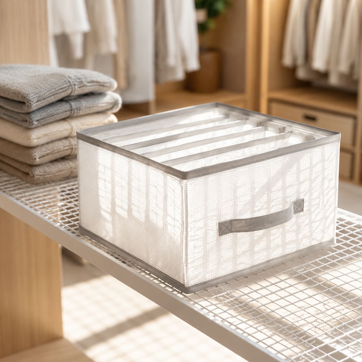 Neat and accessible underwear storage in a large capacity organizer