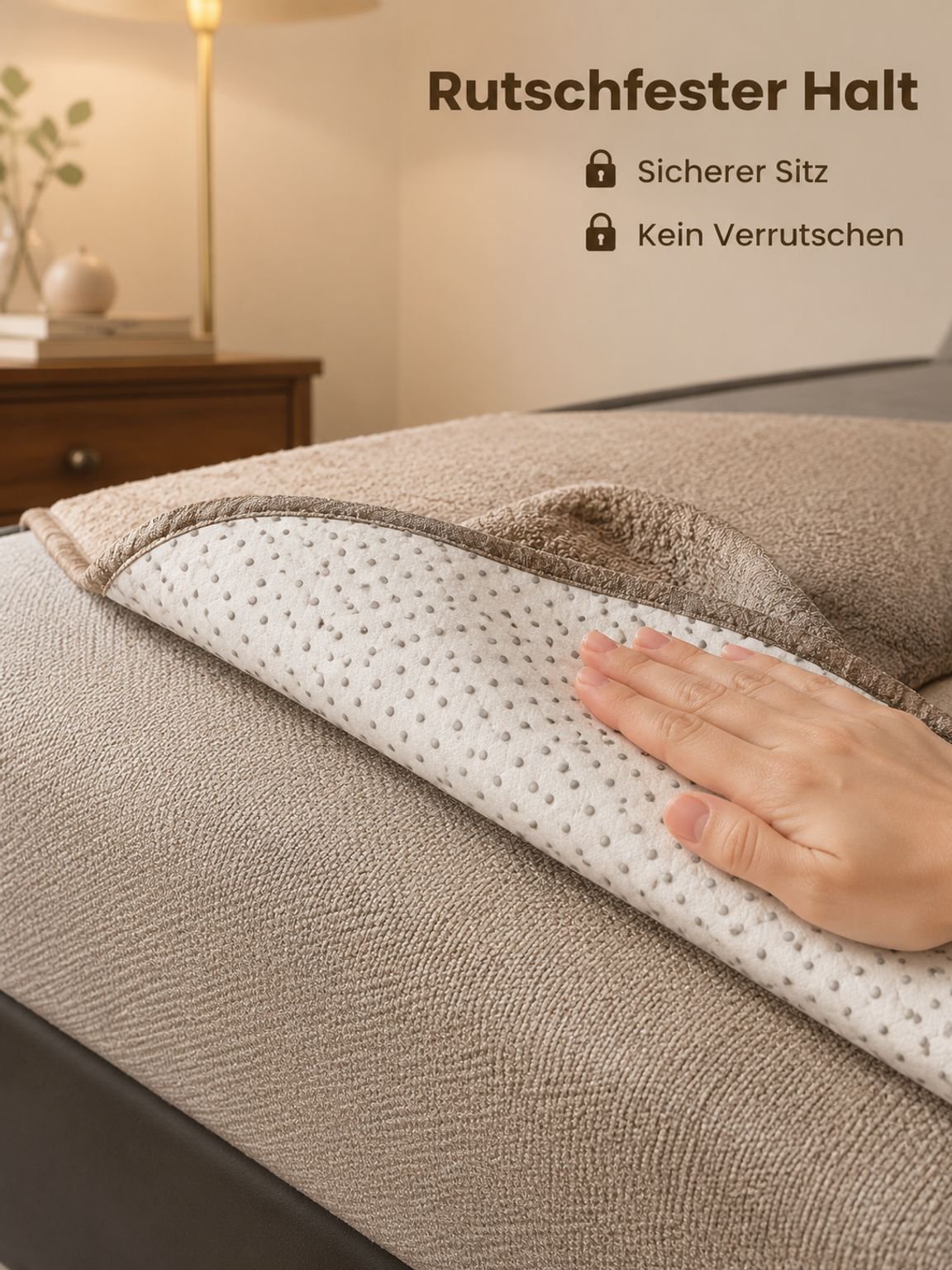 Elegante, rutschfeste Sofaauflage, ganzjährig nutzbar