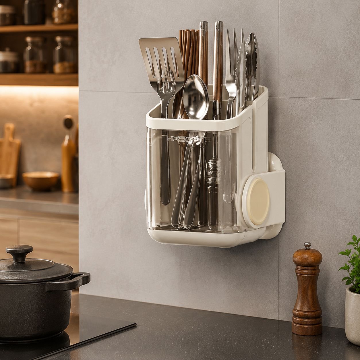 Easy-to-clean Cutlery Holder with Removable Trays