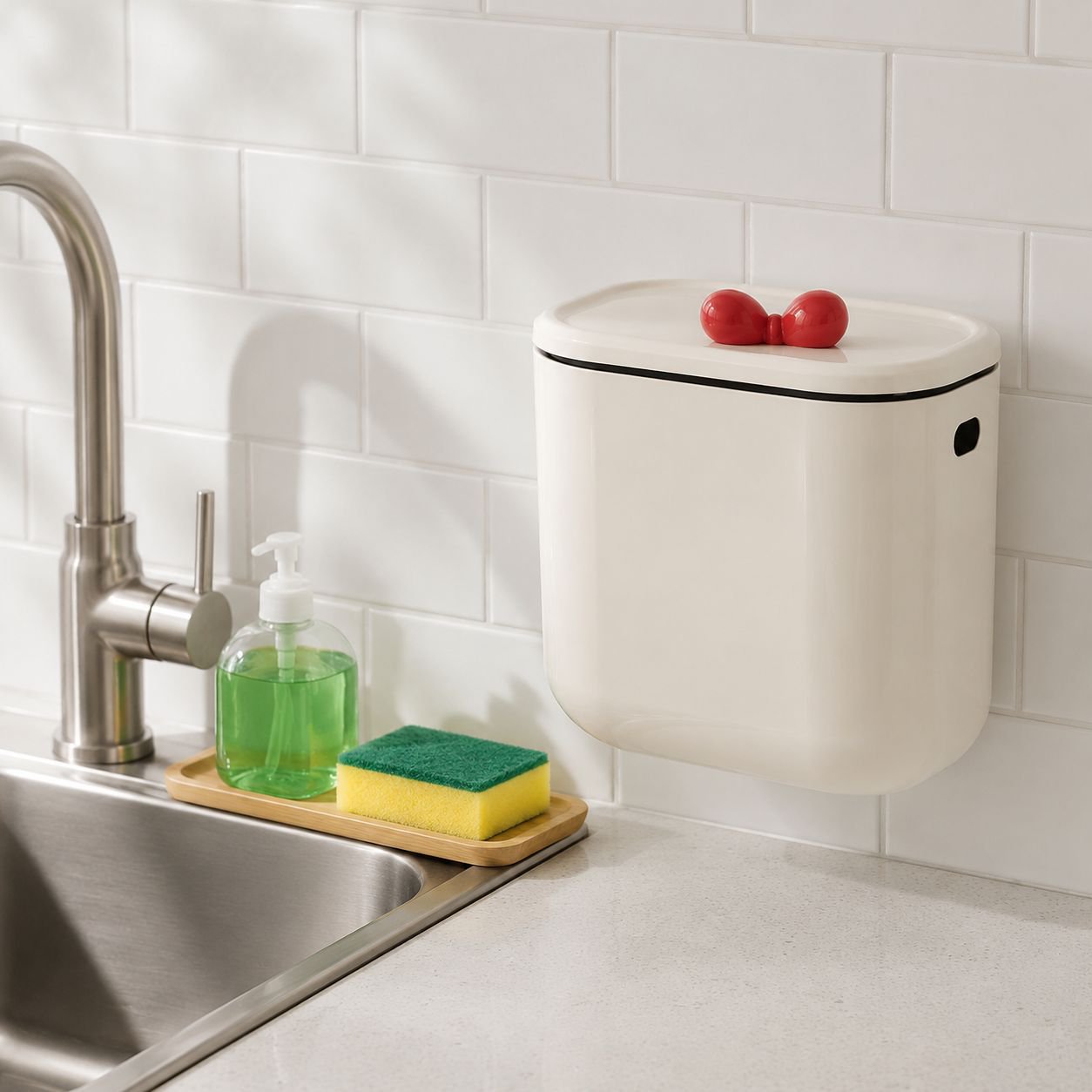 Sleek design wall-mounted trash bin for modern kitchens