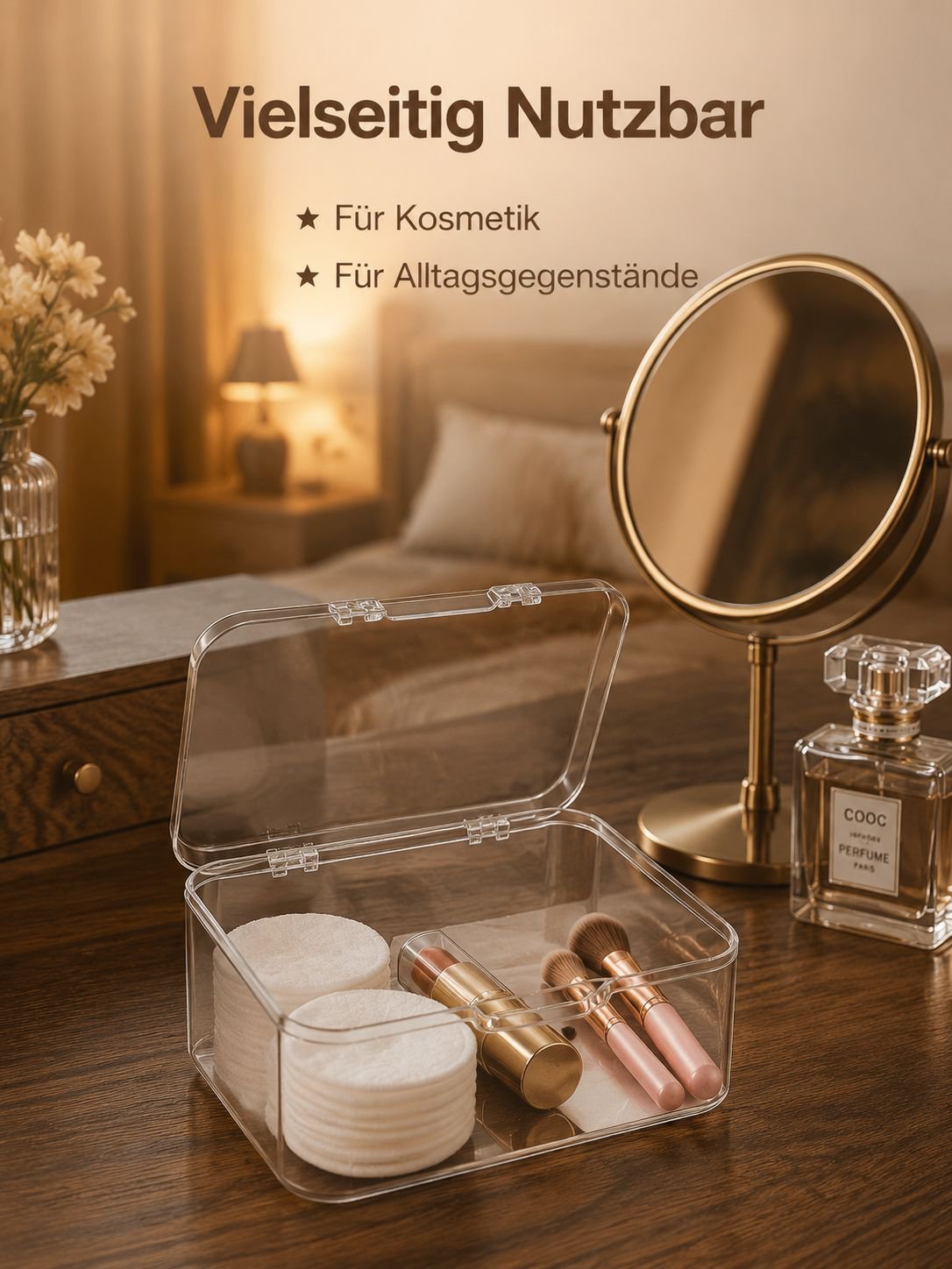 Organizer mit Deckel für Gesichtsmasken, staubdicht, ideal für Schlafsäle und Büros