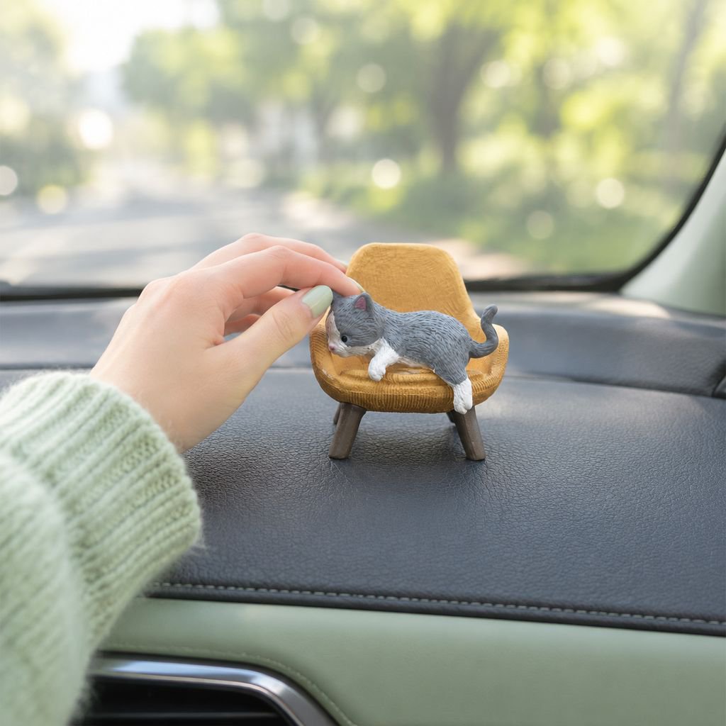 車内を彩るかわいい猫フィギュア