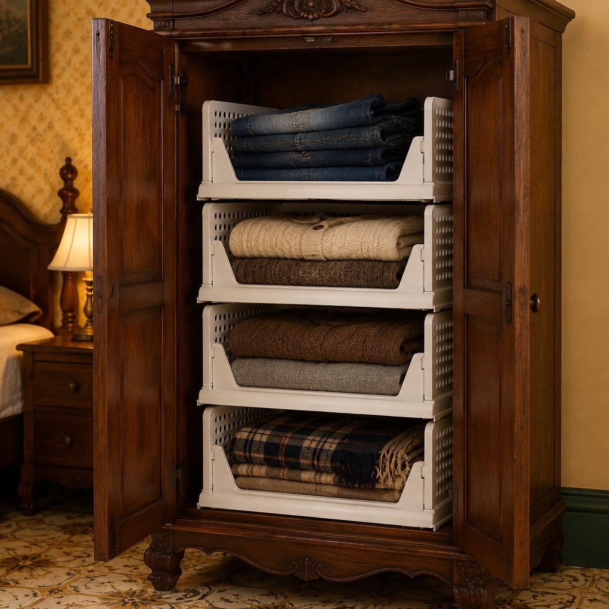 Cesta de almacenamiento plegable para dormitorio
