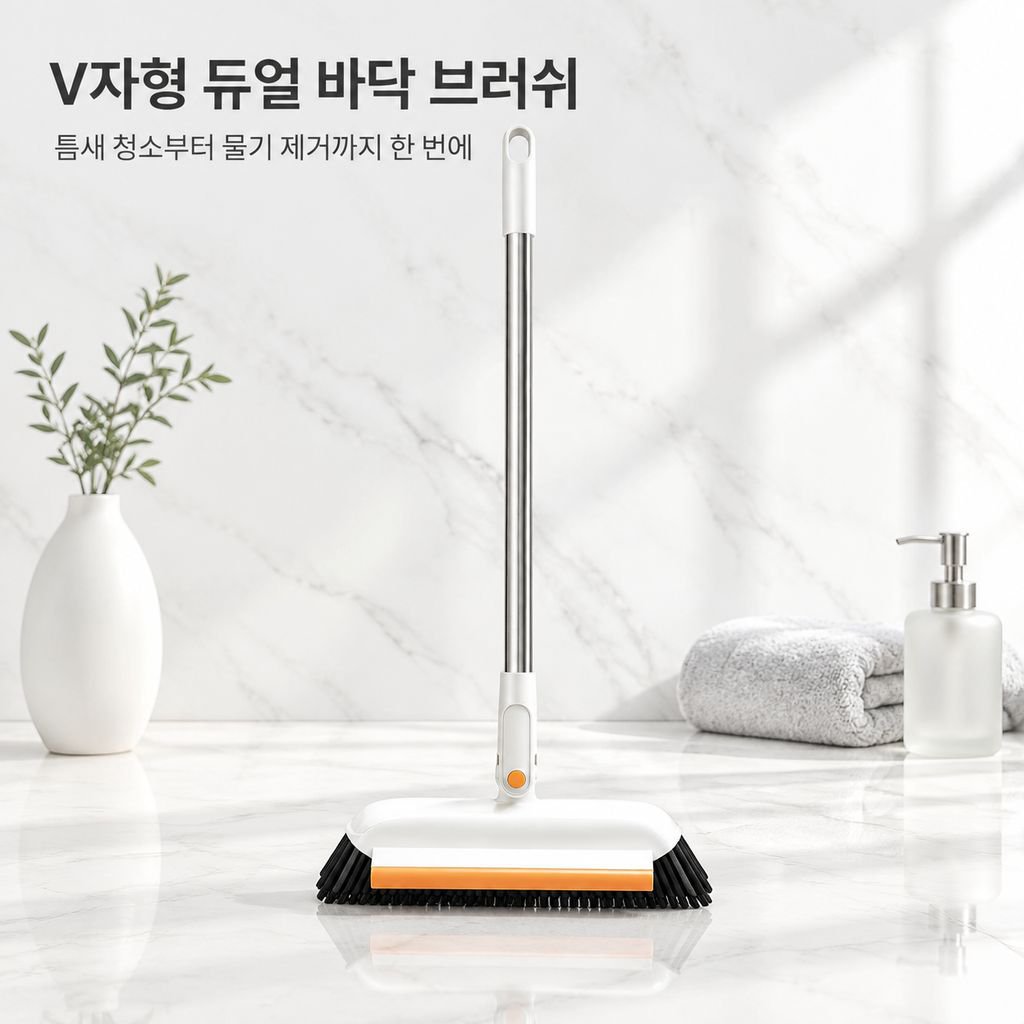 고급 V형 욕실 바닥 브러쉬 화장실 스퀴지 가정용 하드모 틈새 청소 솔