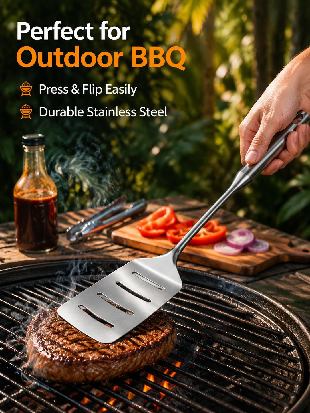 Multi-functional stainless steel spatula