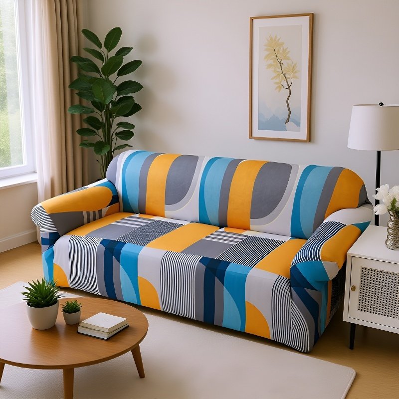 Elastische Sofaüberzug mit Armlehnen, Vollständiger Staubschutz