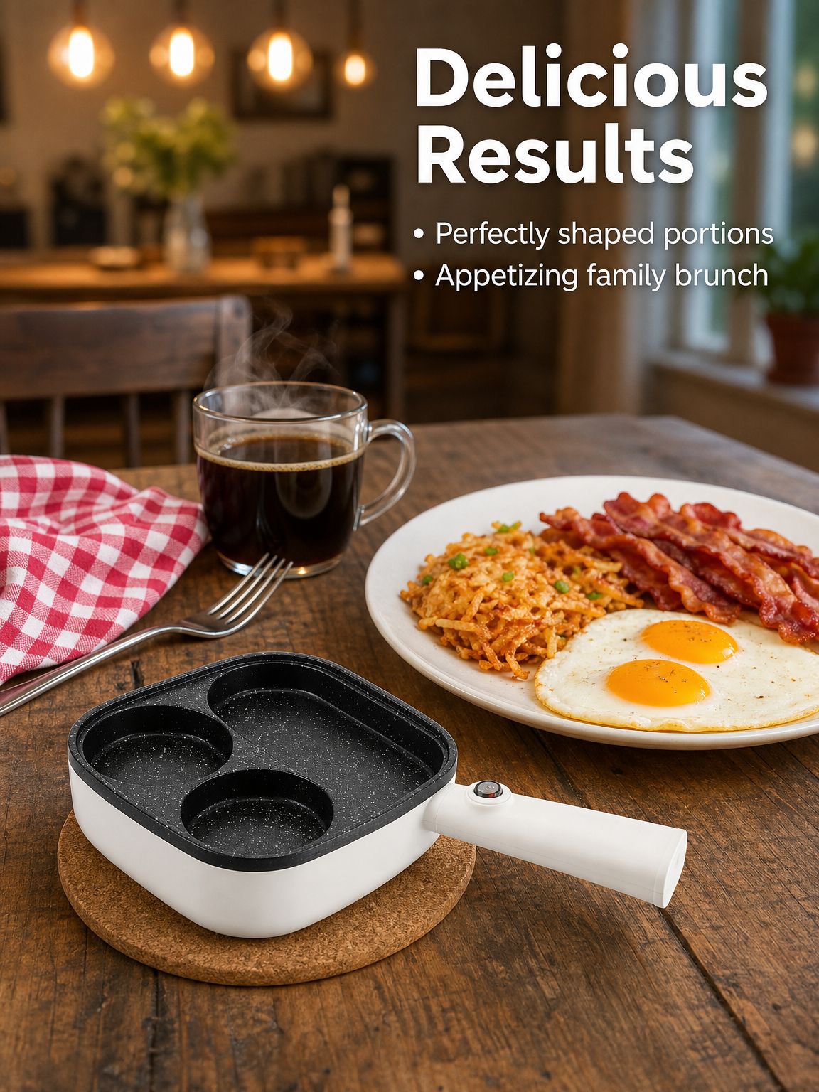 Four-hole non-stick frying pan