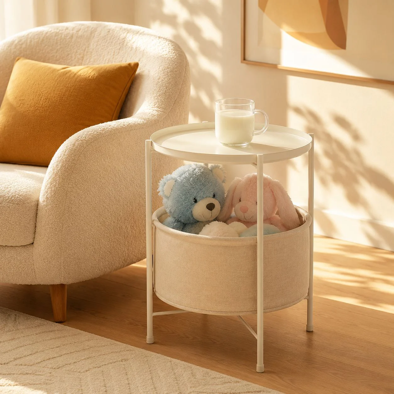 Modern Round Iron Side Table