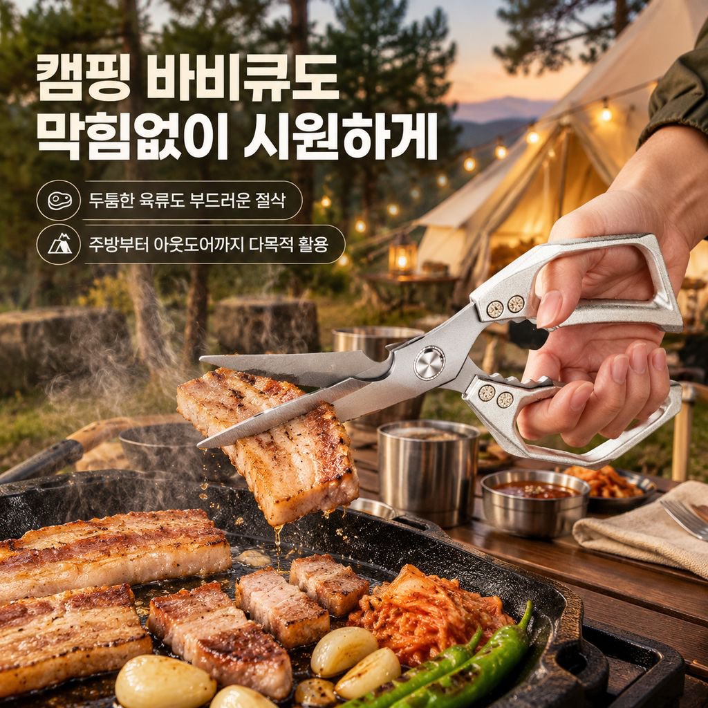 주방용 다기능 스테인리스 가위 두꺼운 강력 뼈가위 생선손질 고기가위 이유식가위