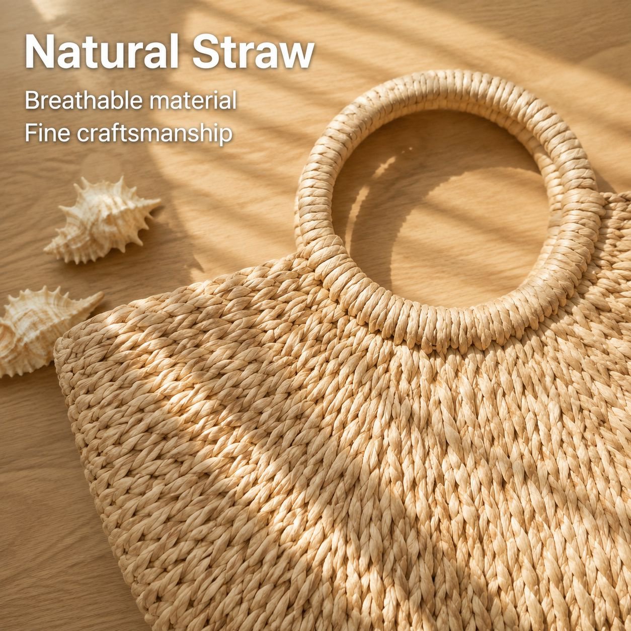 Fashion Straw Beach Tote for Women, Summer Gift Handbag