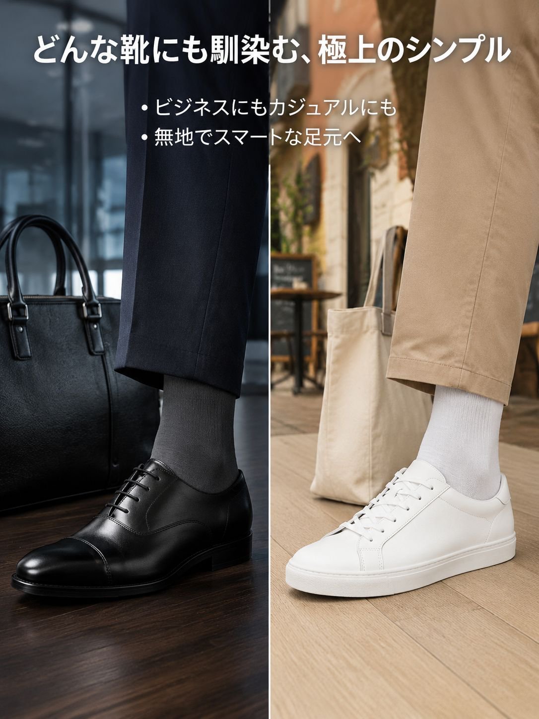 メンズ薄手ミドル丈ソックス