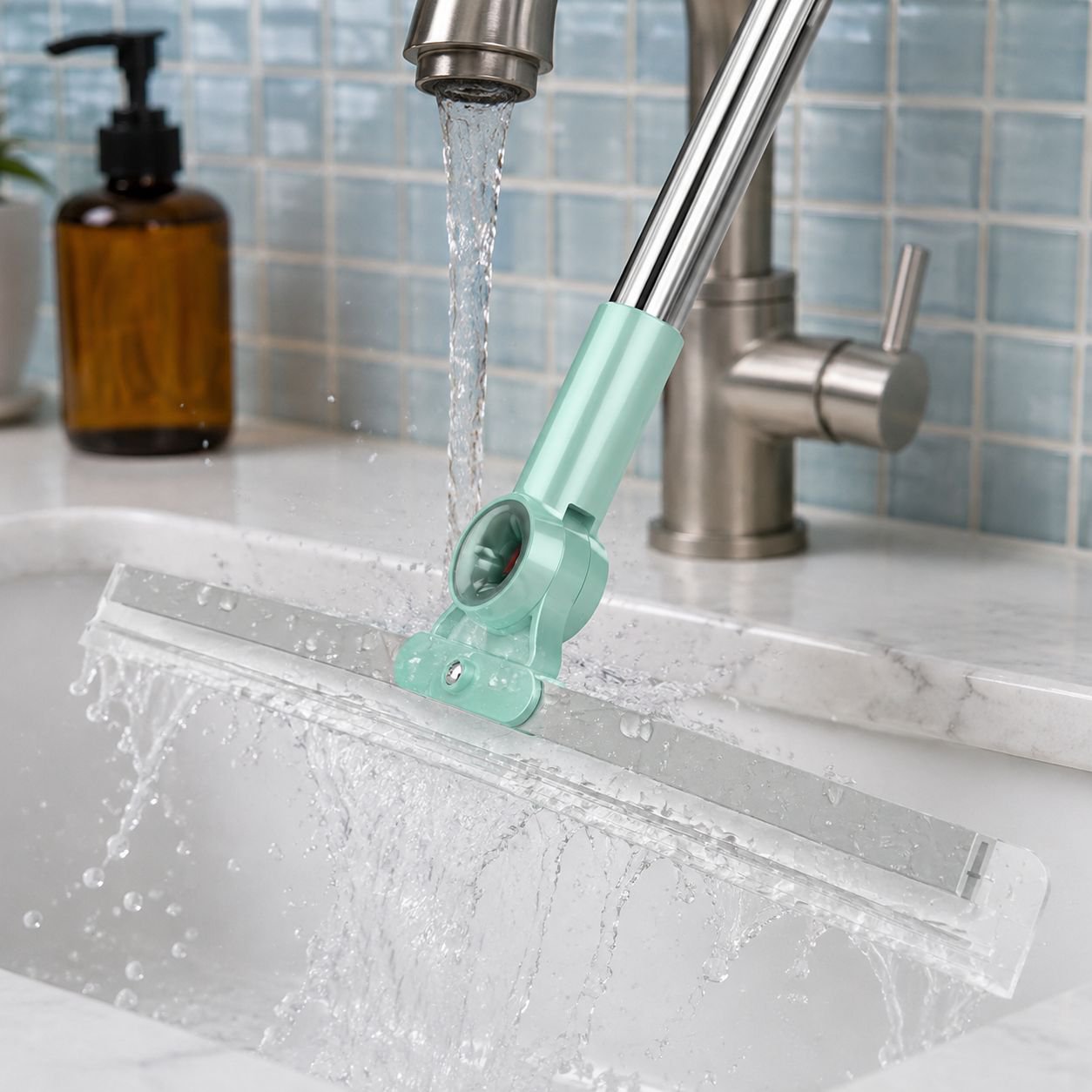 Multipurpose silicone cleaning tool for bathrooms