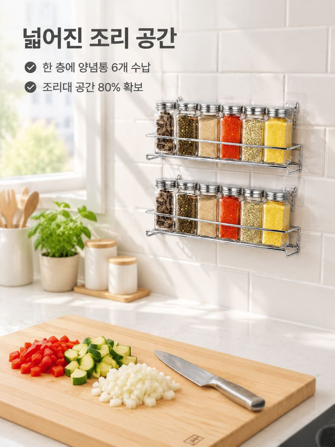 무타공 다단 주방 양념 선반