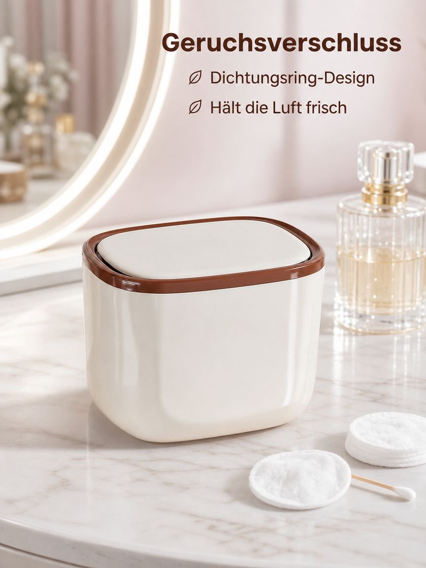 JMY - Cream-themed Desktop Trash Can