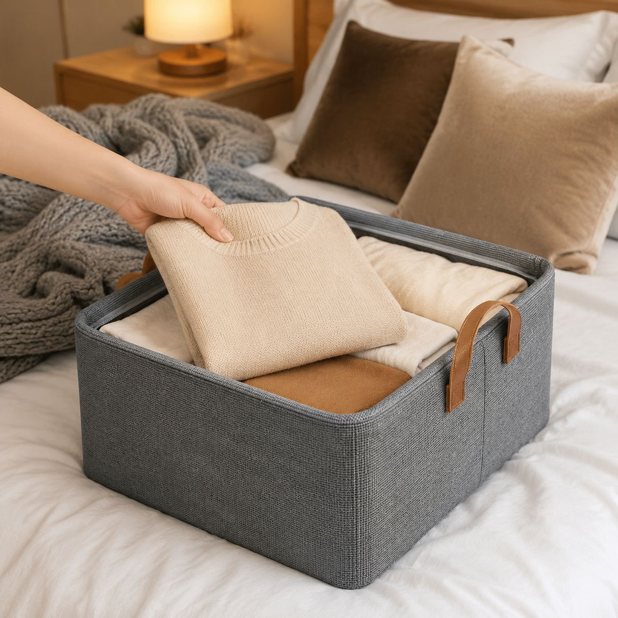 Cesta multiusos de tela gruesa y resistente