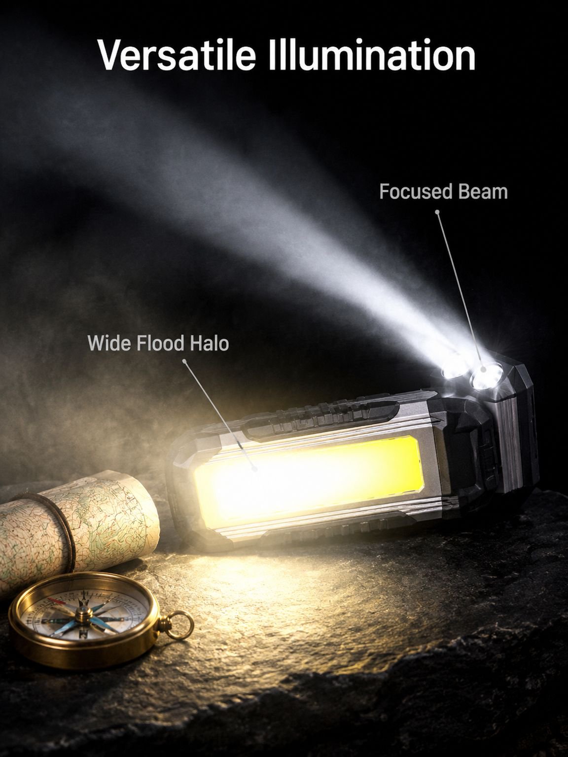 Magnetic handheld high-powered flashlight