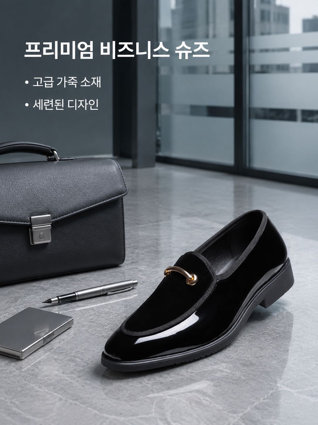 남성용 슬립온 비즈니스 정장 구두