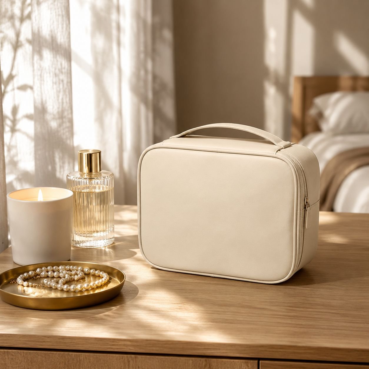 Große wasserdichte Kosmetiktasche für Damen – tragbare Kulturtasche mit viel Stauraum
