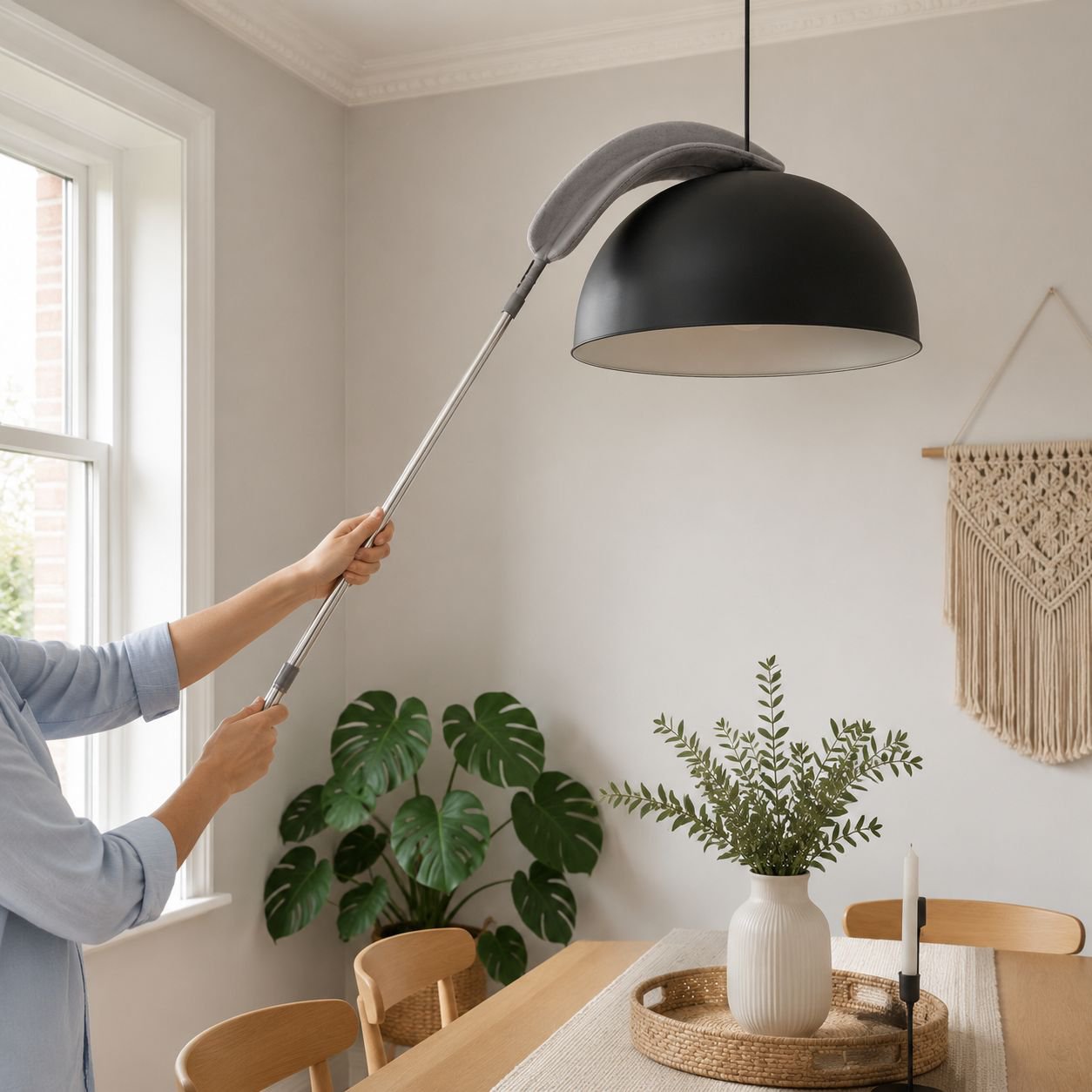 Gap cleaning duster for hard-to-reach areas