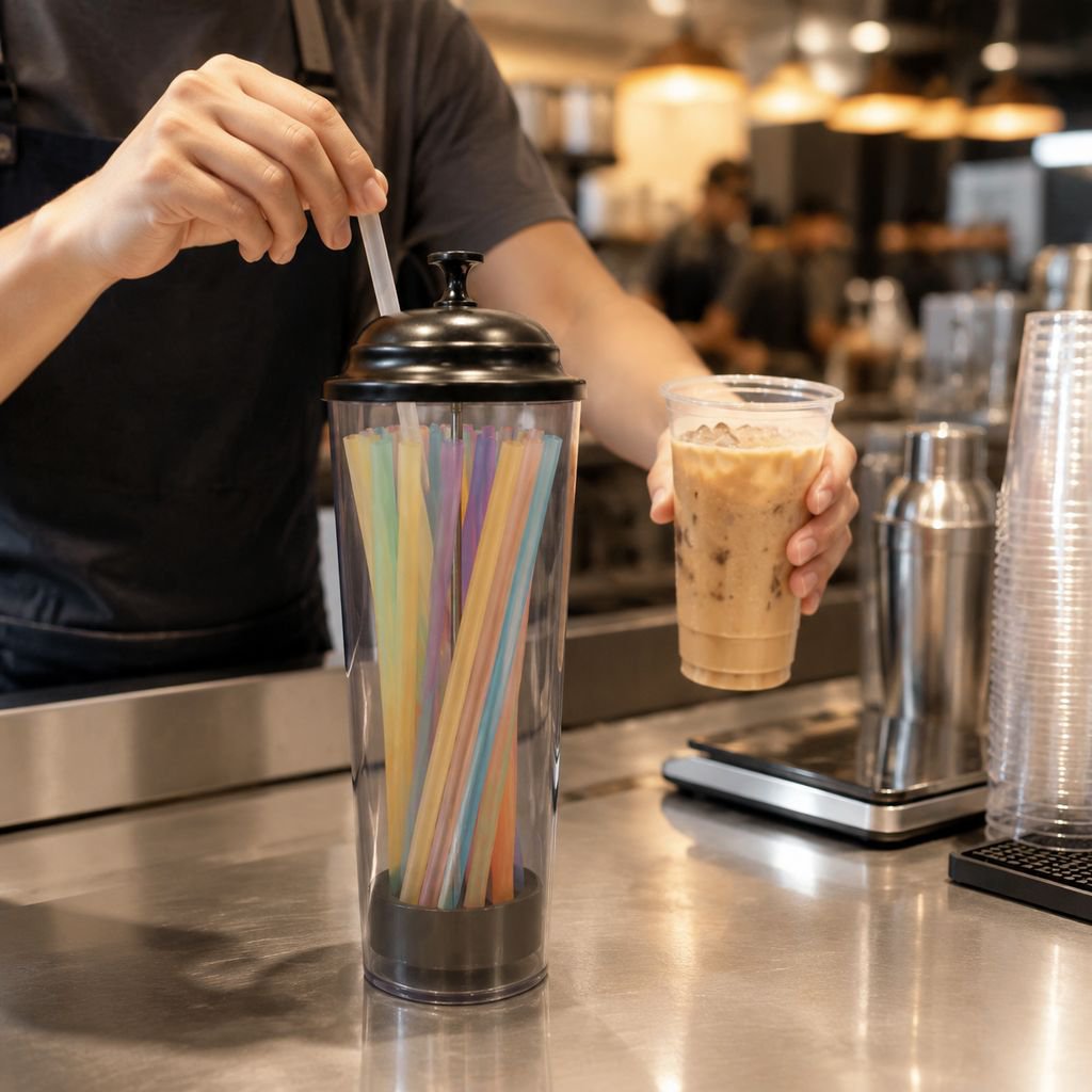 Straw Tube Box for Milk Tea and Fast Food Restaurants