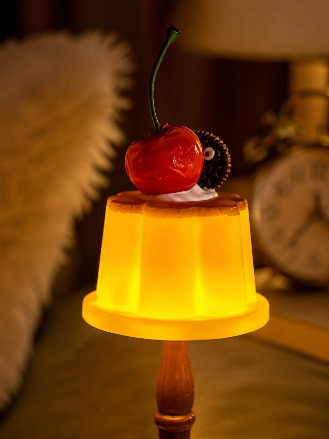 Warm glow bedside lamp with soft ambient lighting for relaxing evenings