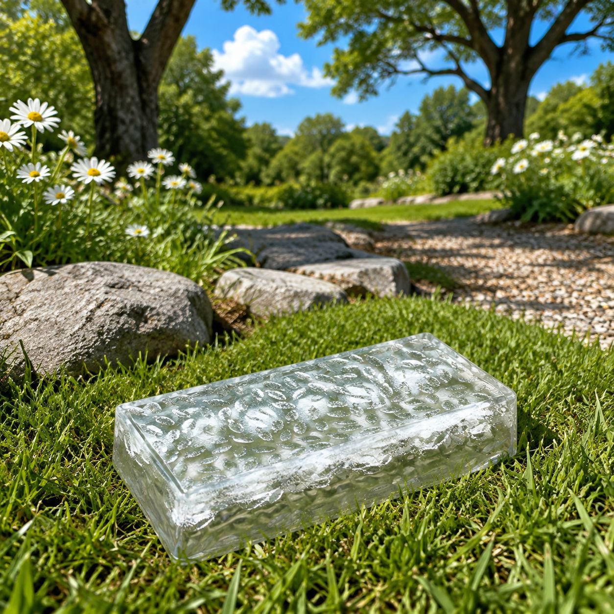 Waterproof solar ice brick lamp for patio decoration