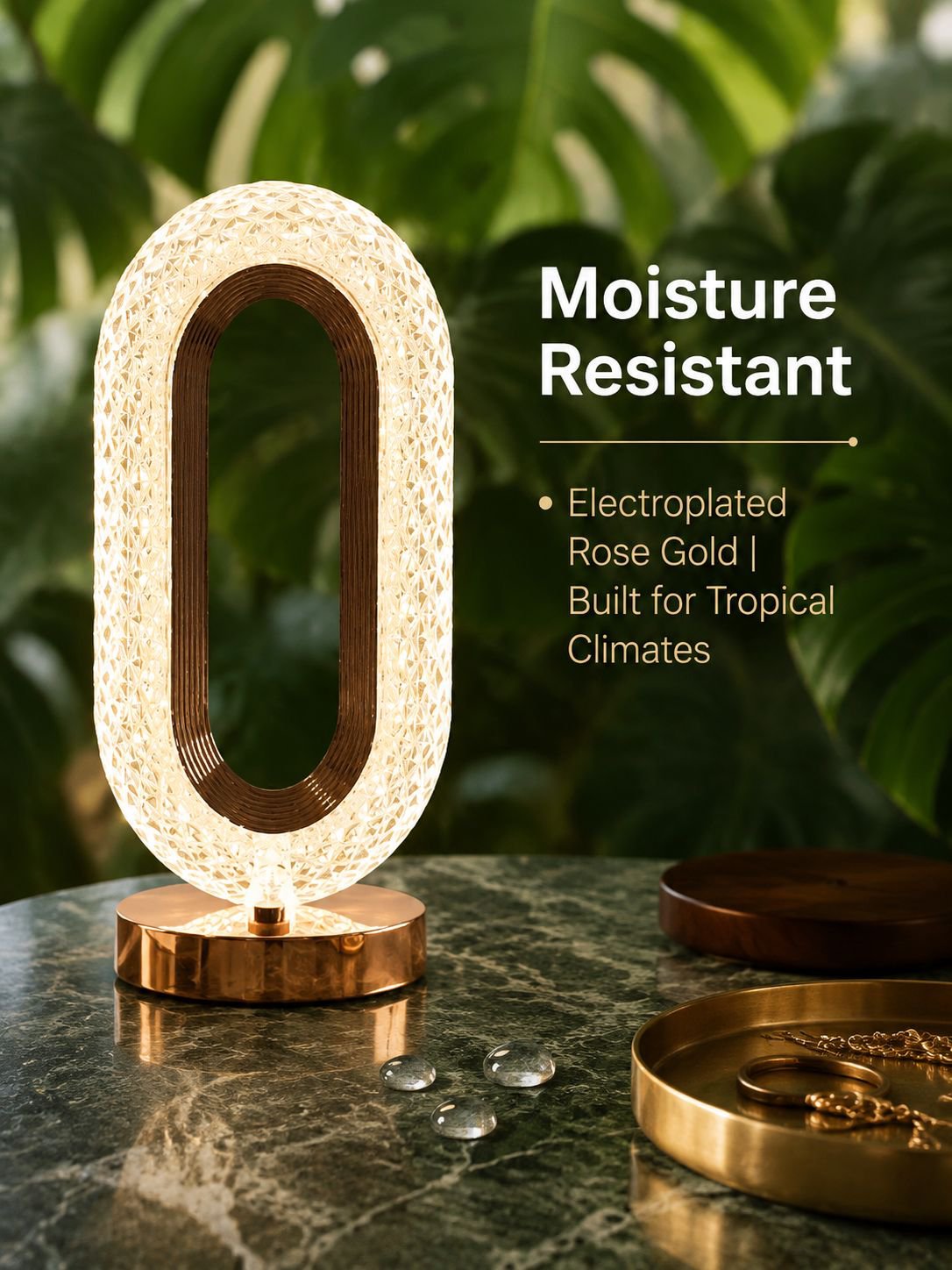 Touch-sensitive acrylic table lamp