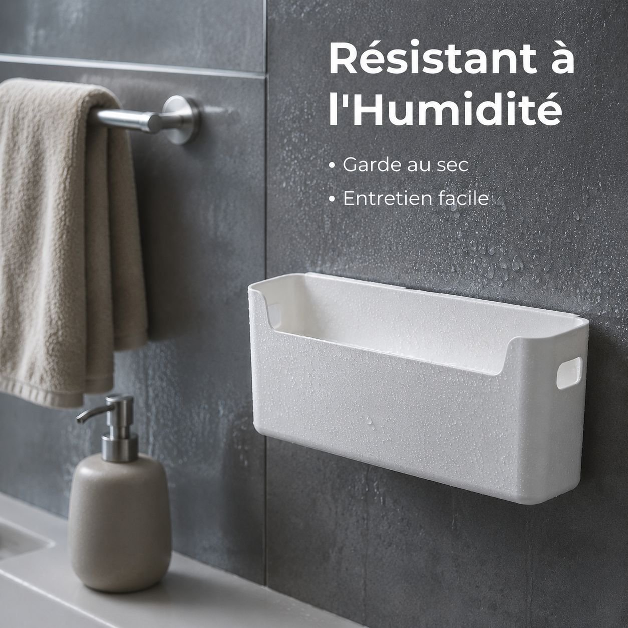 Boîte de rangement murale simple pour salle de bain