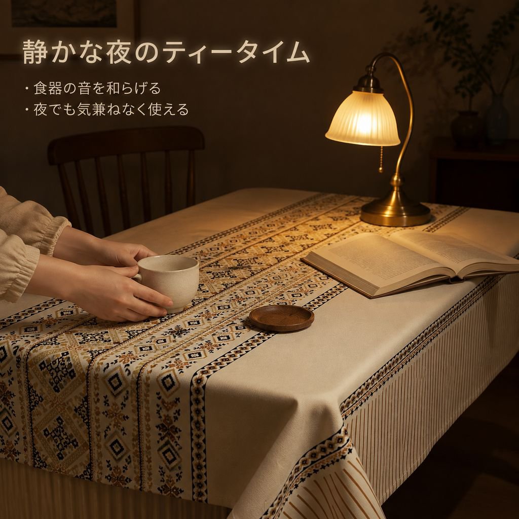 ボヘミアン風長方形テーブルクロス