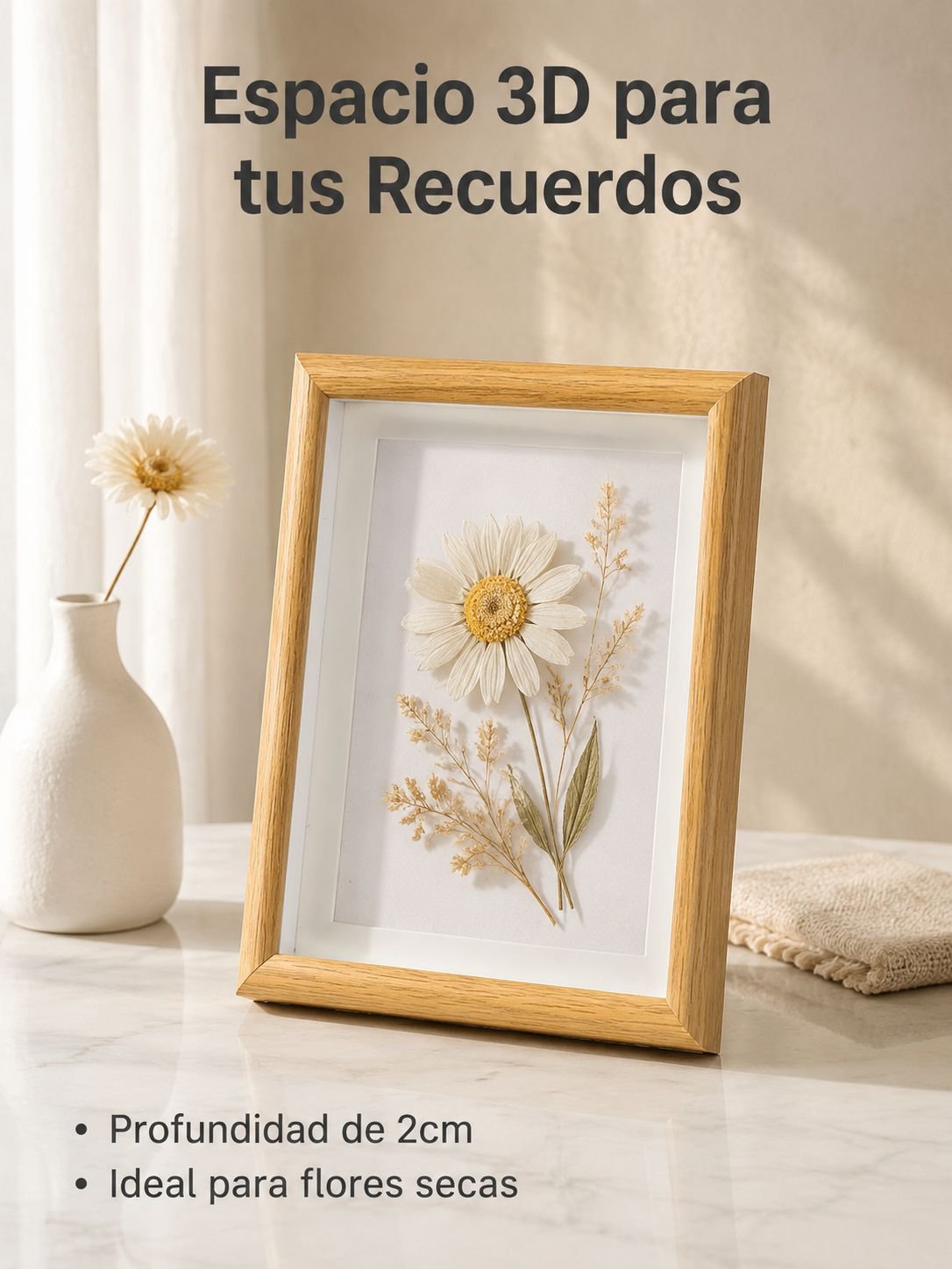 Marco de madera hueco tridimensional minimalista
