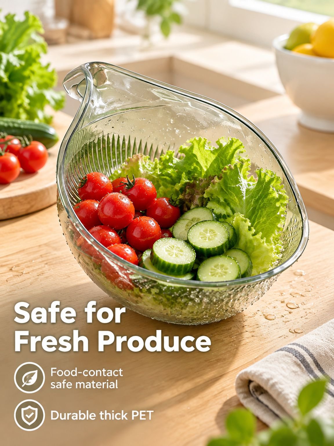 Kitchen sink strainer basket for everyday food prep