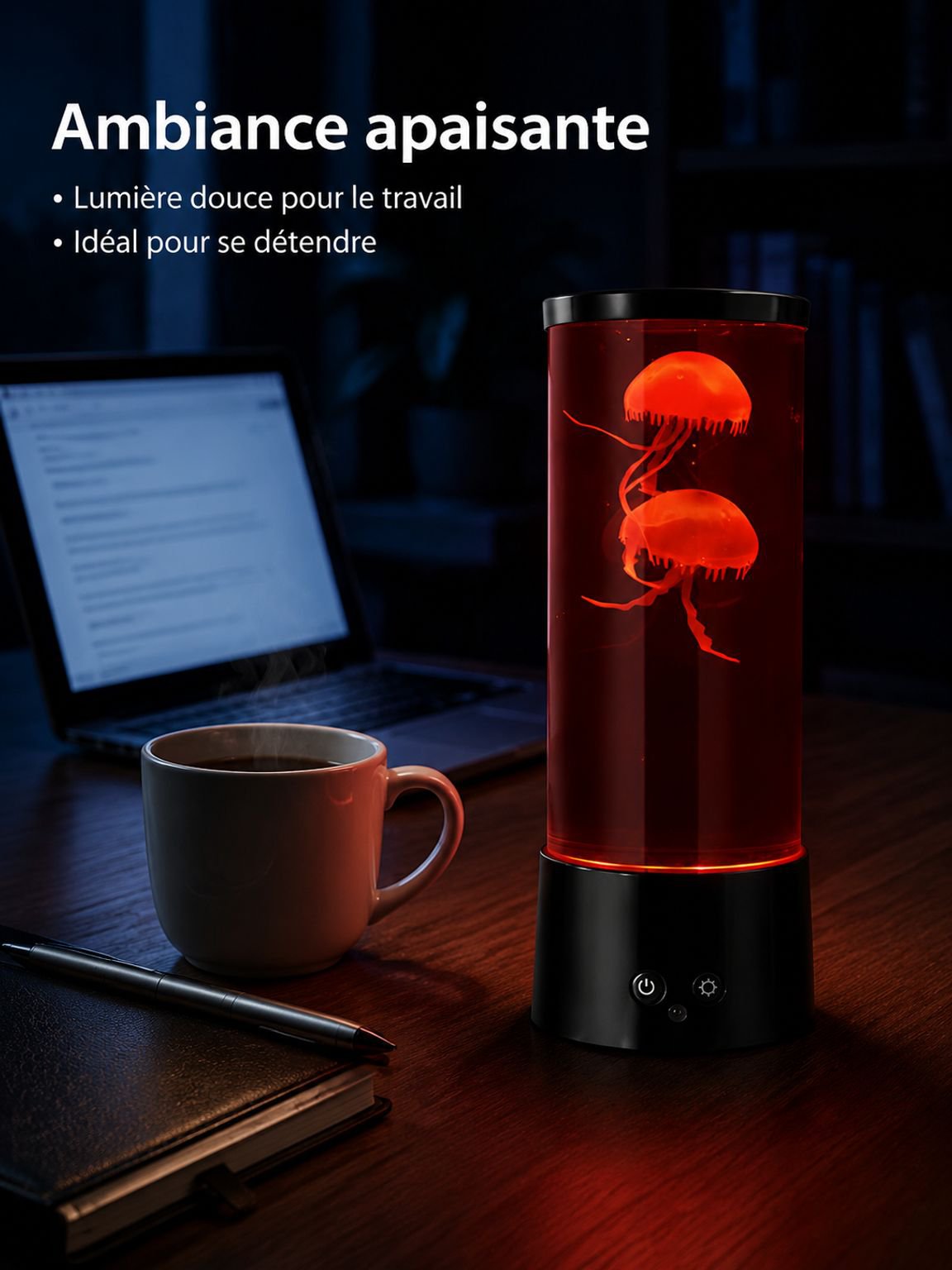 Lampe à bulles de poisson avec lumière apaisante et relaxante