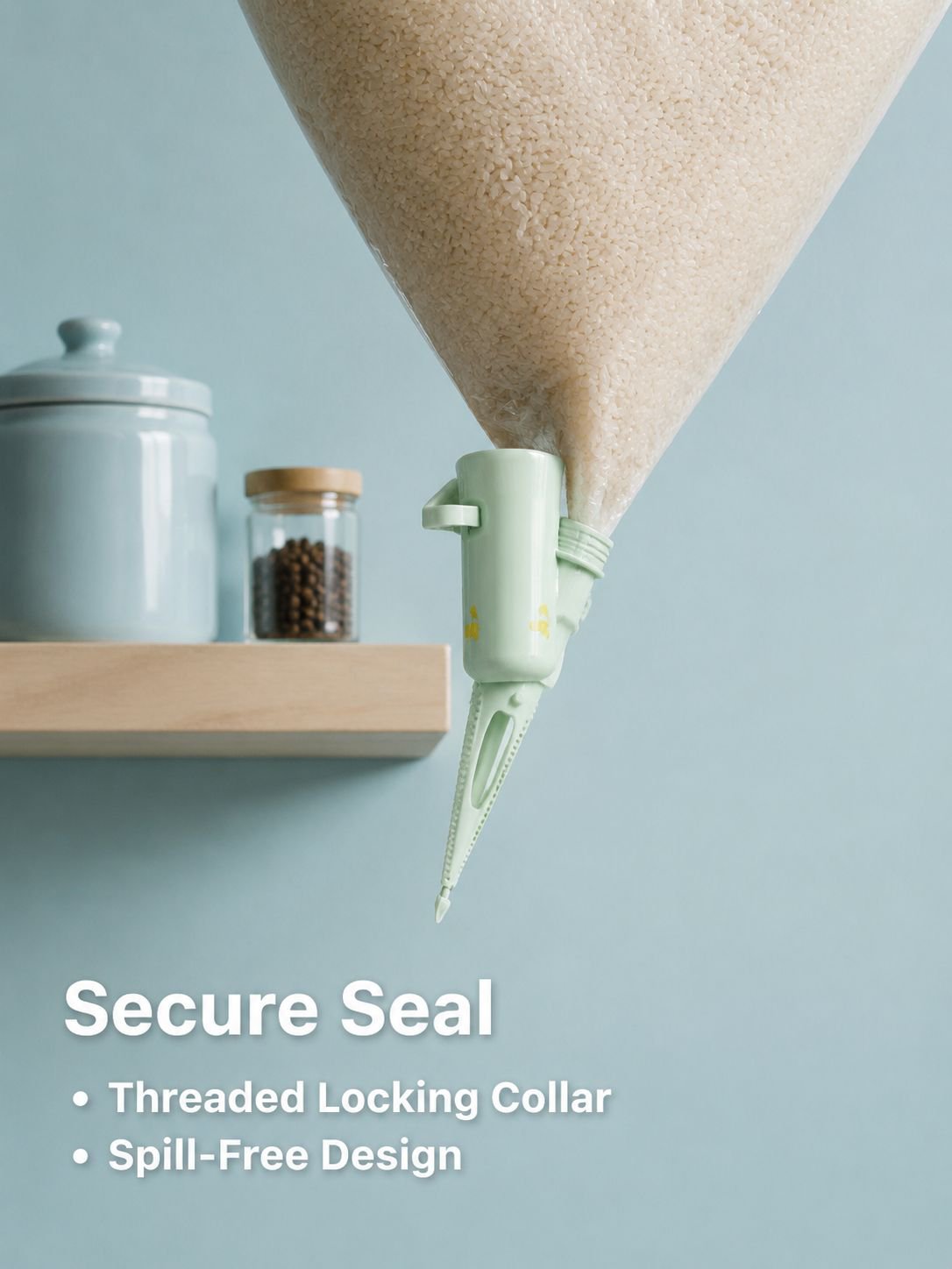 Household Multi-Functional Rice Dispenser Without Bag Removal