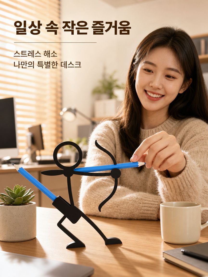 성냥개비 전사 펜꽂이