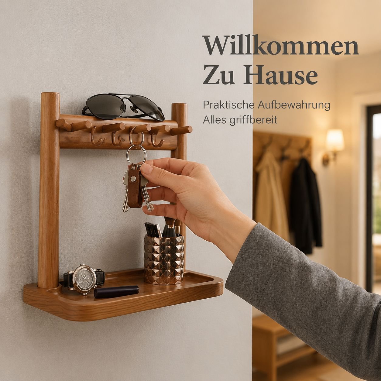 Schlüsselbrett aus Holz für den Eingangsbereich