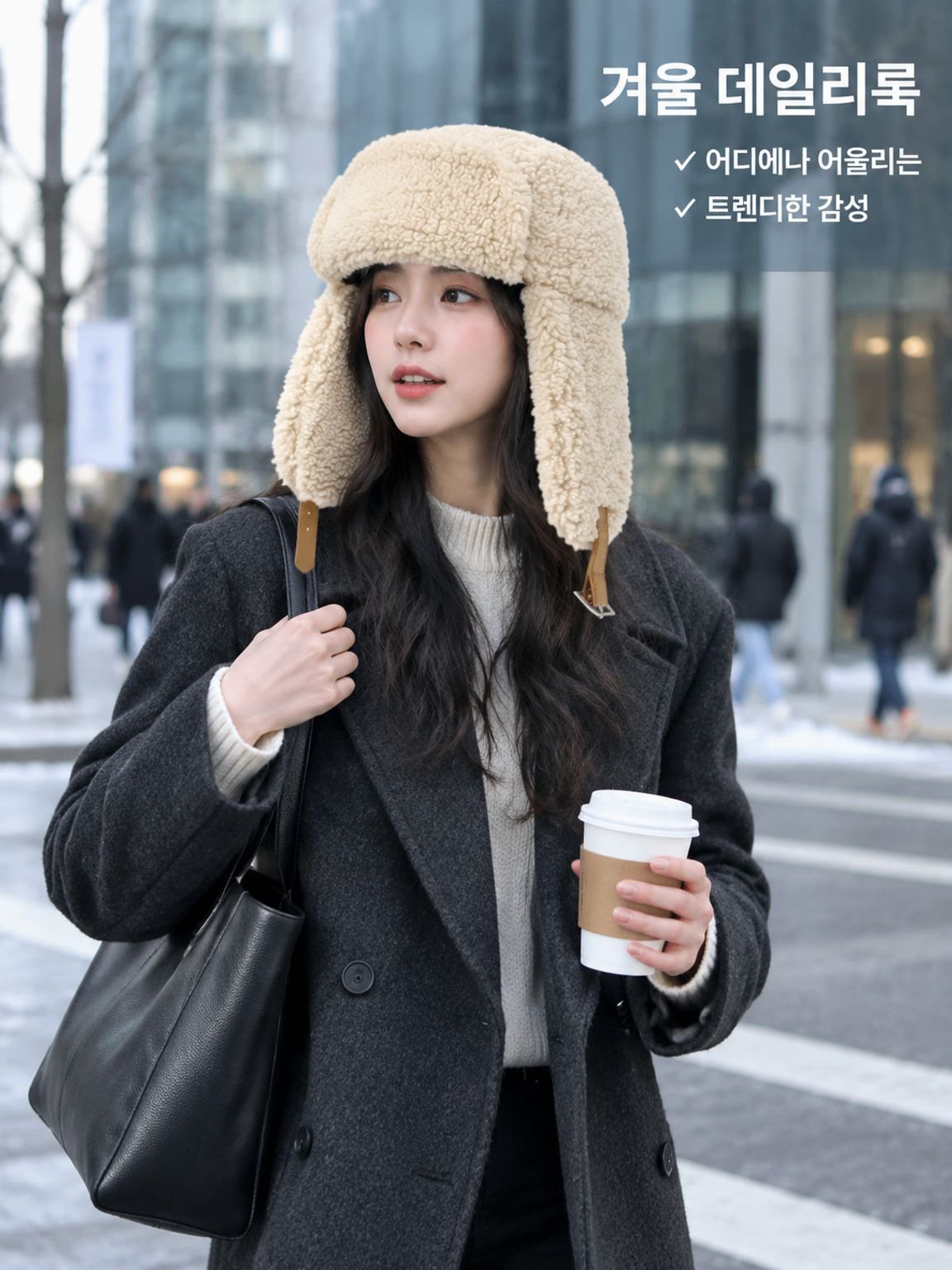 따뜻하고 스타일리시한 양모 레이펑 모자