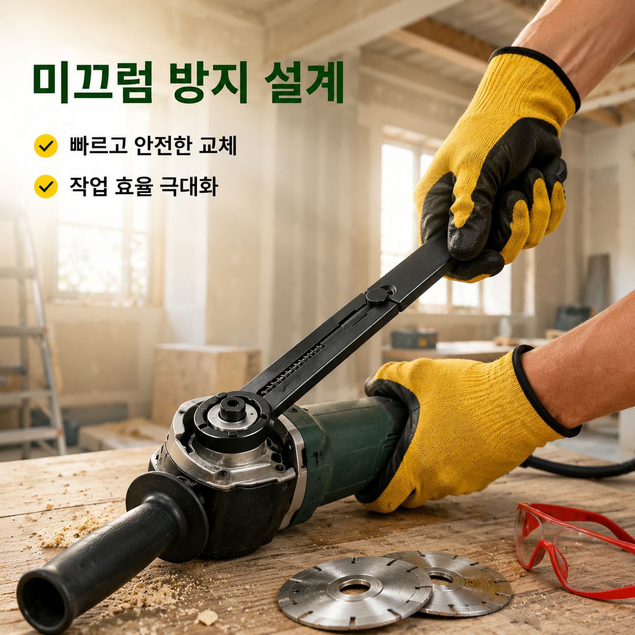 앵글 그라인더 압착 전용 두꺼운 미끄럼방지 육각 소켓 분해 렌치 압판 증정