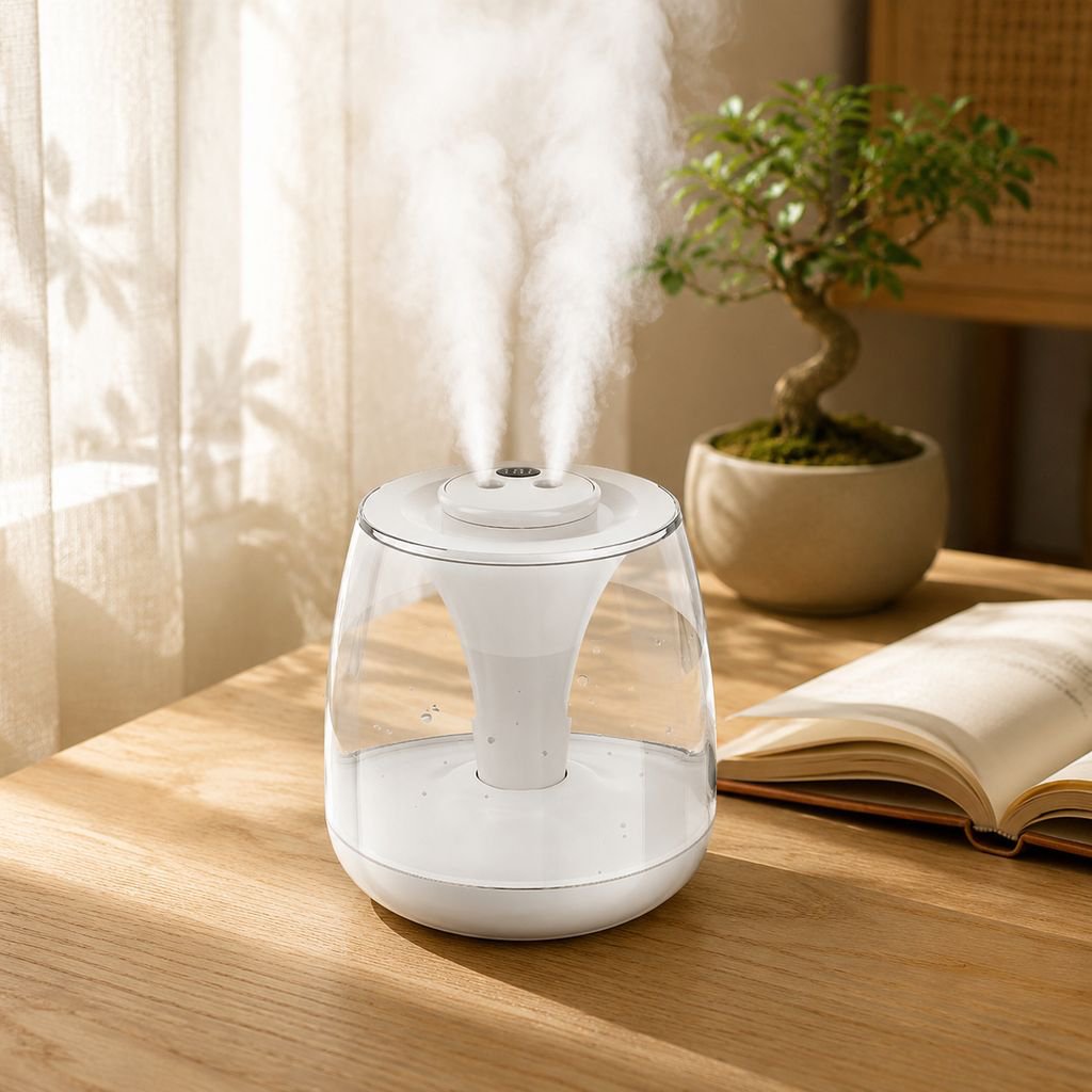 ミニUSBデュアルノズル加湿器 家庭用静音高ミスト加湿器
