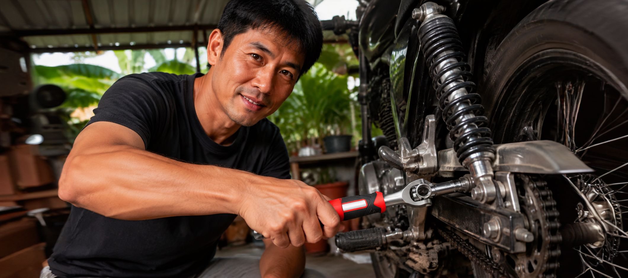 ประแจอเนกประสงค์ 8-in-1 ด้ามยาง ประแจซ็อกเก็ตปรับได้แบบมัลติฟังก์ชั่น