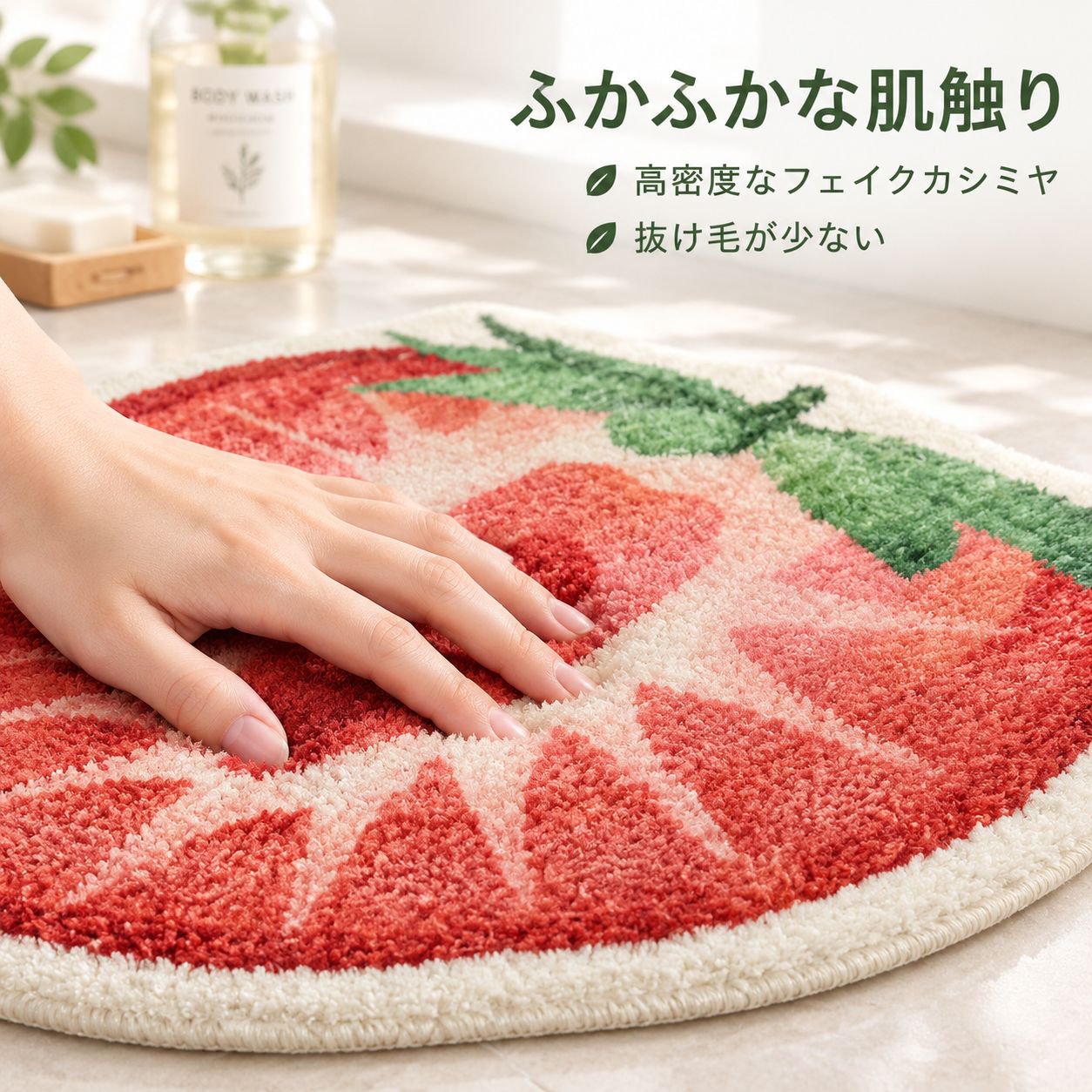 変形フェイクウールバスマット