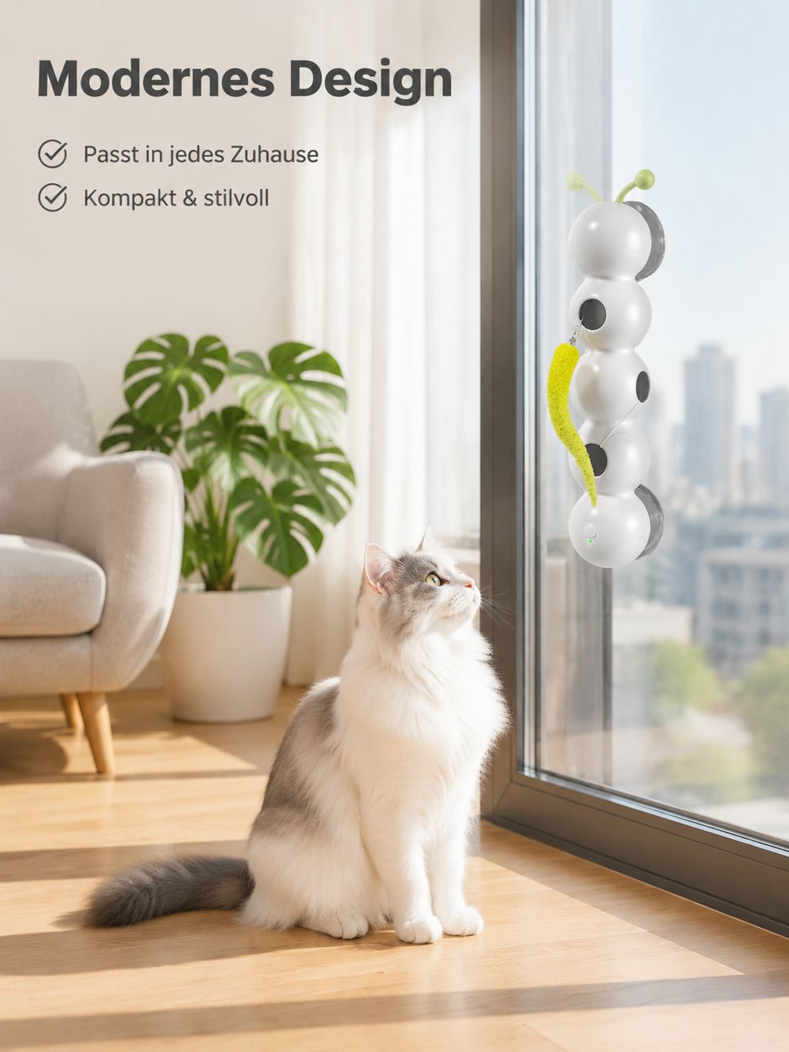 Katzen-Teaser-Stab in Raupenform