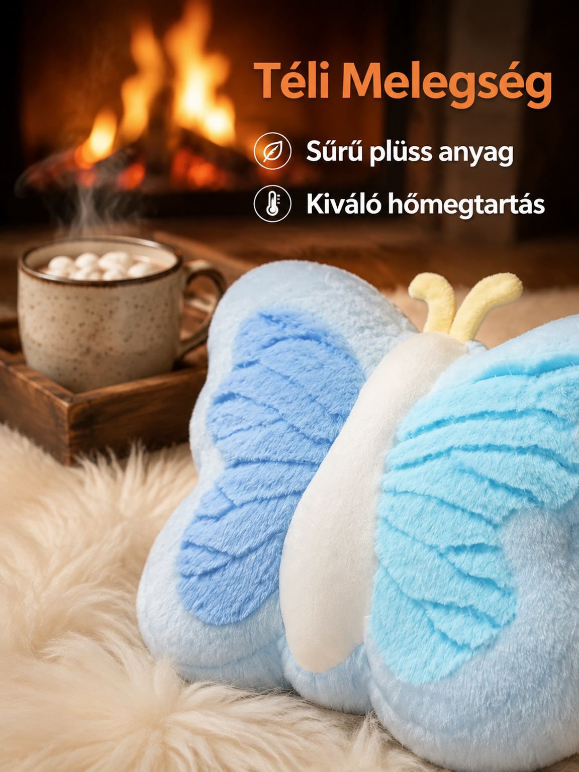 Kényelmes, pillangó alakú ölelőpárna